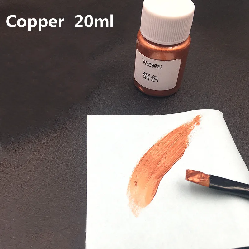 20ML Gold Metallic Acrylic Paint Waterproof Not Faded for Statuary Coloring DIY Hand Painted Clothes Liquid Graffiti Pigments