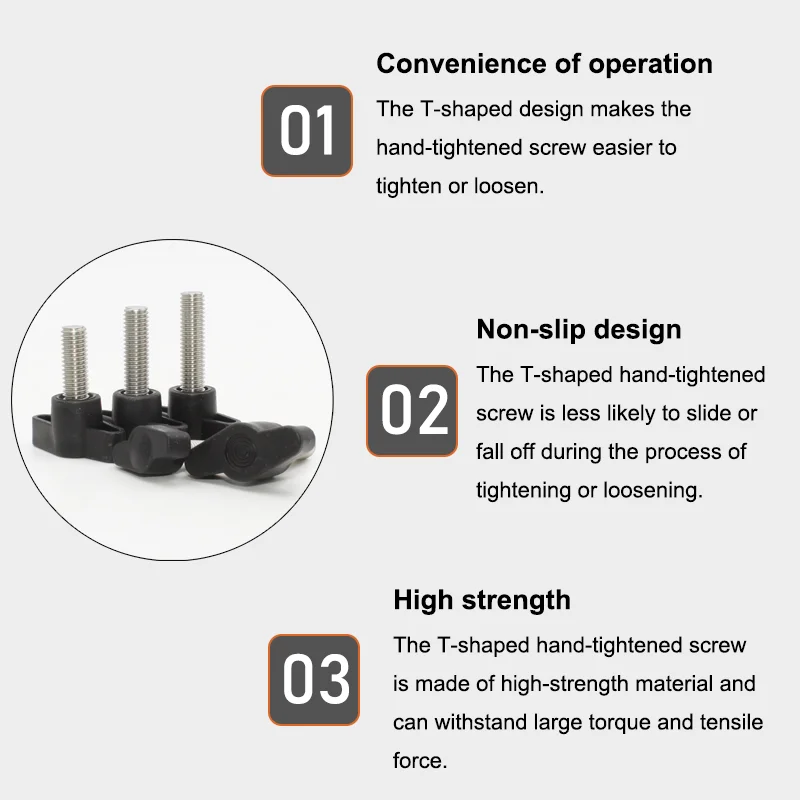 T-Handle Screw 2/4pcs M4 M5 M6 M8 304 Stainless Steel Plum Bakelite Hand Tighten Screw / Butterfly Plastic Head Hand Knob Screw