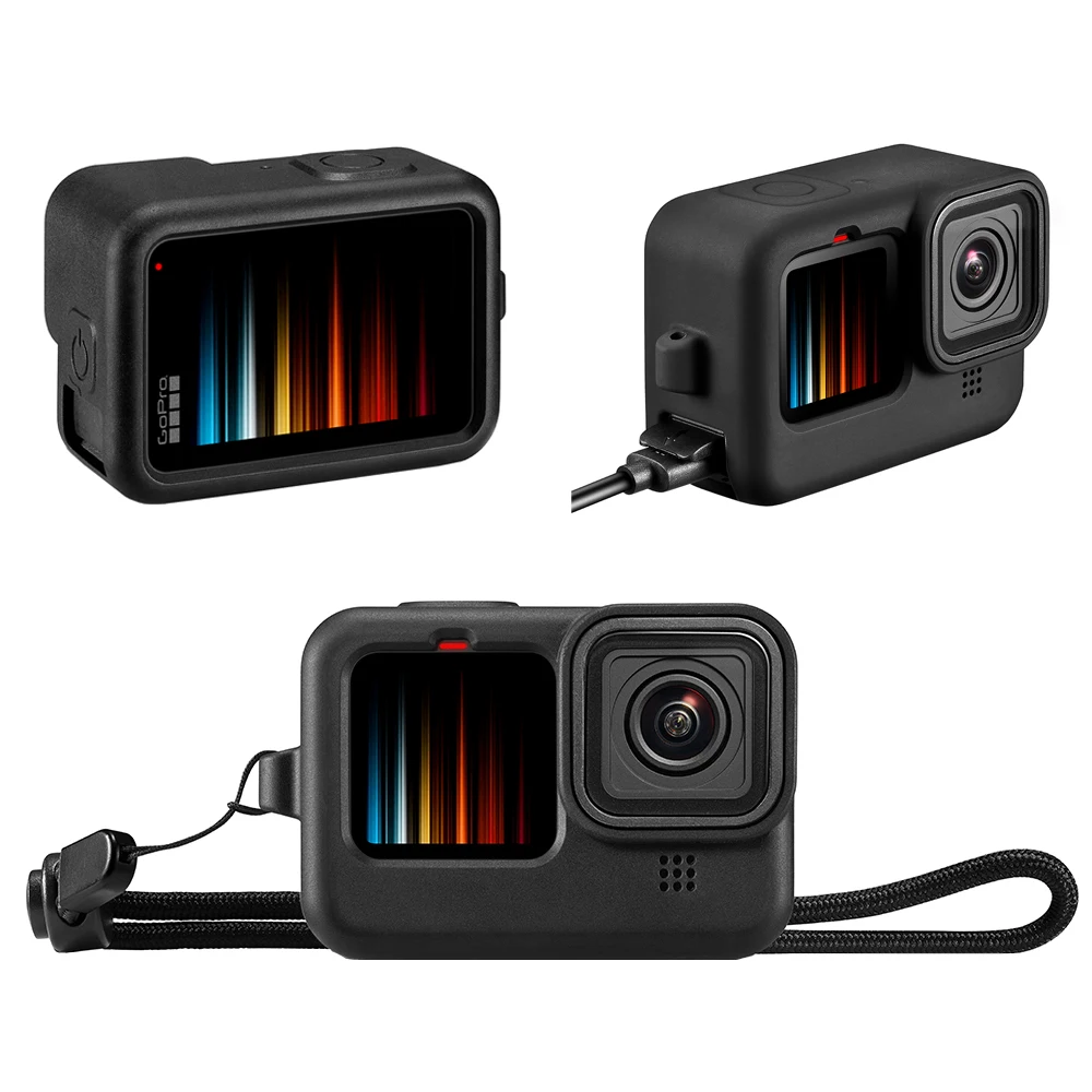 Flip Battery Side Cover for GoPro Hero 12 11 10 9 Black Removable Battery Door Lid Charging Case Port for Go Pro 9 Accessories