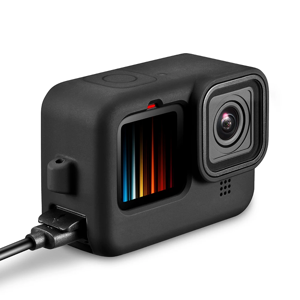 Flip Battery Side Cover for GoPro Hero 12 11 10 9 Black Removable Battery Door Lid Charging Case Port for Go Pro 9 Accessories