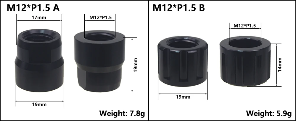 Bicycle Thru Axle Nut M12 M14 M15 Thread Axle Nuts Bike Hub Tube Shaft Skewer Cap for 1.0/1.25/1.5/1.75mm Thread pitch Thru Axle
