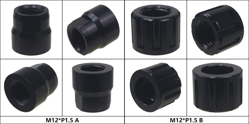 Bicycle Thru Axle Nut M12 M14 M15 Thread Axle Nuts Bike Hub Tube Shaft Skewer Cap for 1.0/1.25/1.5/1.75mm Thread pitch Thru Axle