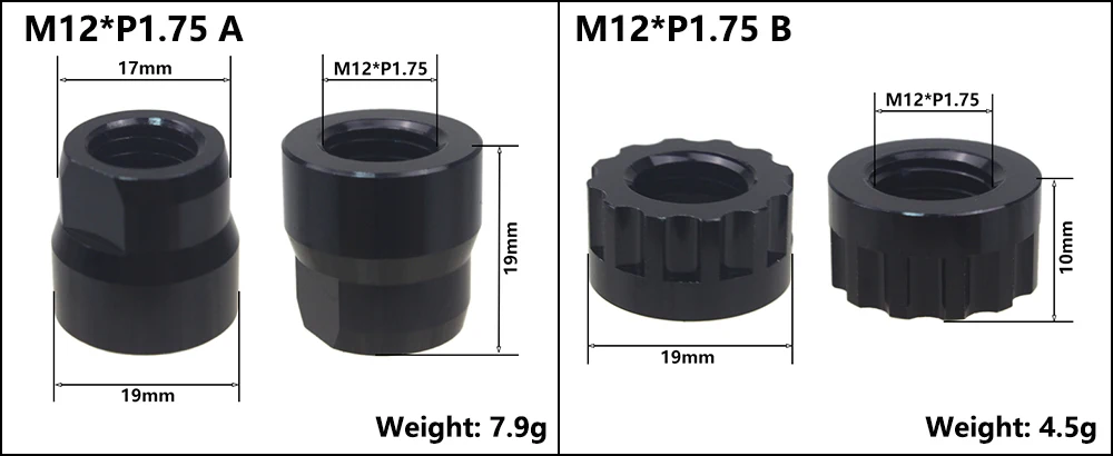 Bicycle Thru Axle Nut M12 M14 M15 Thread Axle Nuts Bike Hub Tube Shaft Skewer Cap for 1.0/1.25/1.5/1.75mm Thread pitch Thru Axle