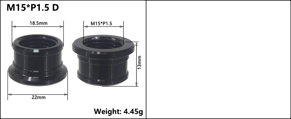 Bicycle Thru Axle Nut M12 M14 M15 Thread Axle Nuts Bike Hub Tube Shaft Skewer Cap for 1.0/1.25/1.5/1.75mm Thread pitch Thru Axle