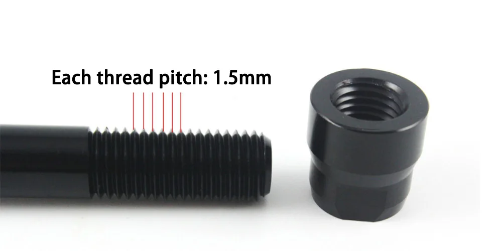 Bicycle Thru Axle Nut M12 M14 M15 Thread Axle Nuts Bike Hub Tube Shaft Skewer Cap for 1.0/1.25/1.5/1.75mm Thread pitch Thru Axle