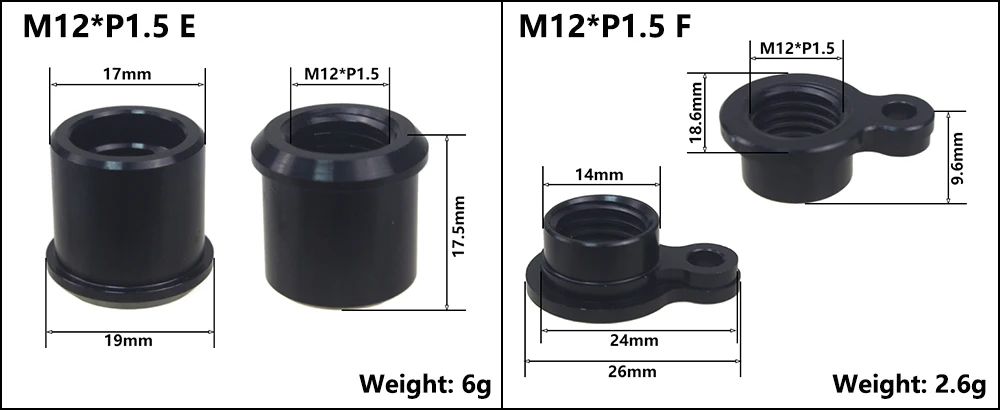 Bicycle Thru Axle Nut M12 M14 M15 Thread Axle Nuts Bike Hub Tube Shaft Skewer Cap for 1.0/1.25/1.5/1.75mm Thread pitch Thru Axle
