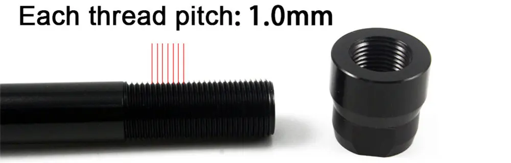 Bicycle Thru Axle Nut M12 M14 M15 Thread Axle Nuts Bike Hub Tube Shaft Skewer Cap for 1.0/1.25/1.5/1.75mm Thread pitch Thru Axle