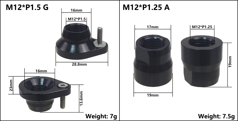 Bicycle Thru Axle Nut M12 M14 M15 Thread Axle Nuts Bike Hub Tube Shaft Skewer Cap for 1.0/1.25/1.5/1.75mm Thread pitch Thru Axle