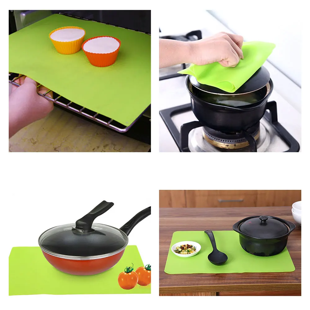 Silicone World Silicone Waterproof Placemat Table Mat Heat Insulation Anti-skidding Washable Durable For Kitchen Dining Tools