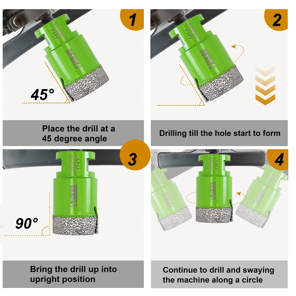 FACHLICH 1/2pcs Drilling Bits Core Bit Dia6-150mm Ceramic Tile Granite Marble Stone M14 Thread Dry Drilling Cutter Hole Saw