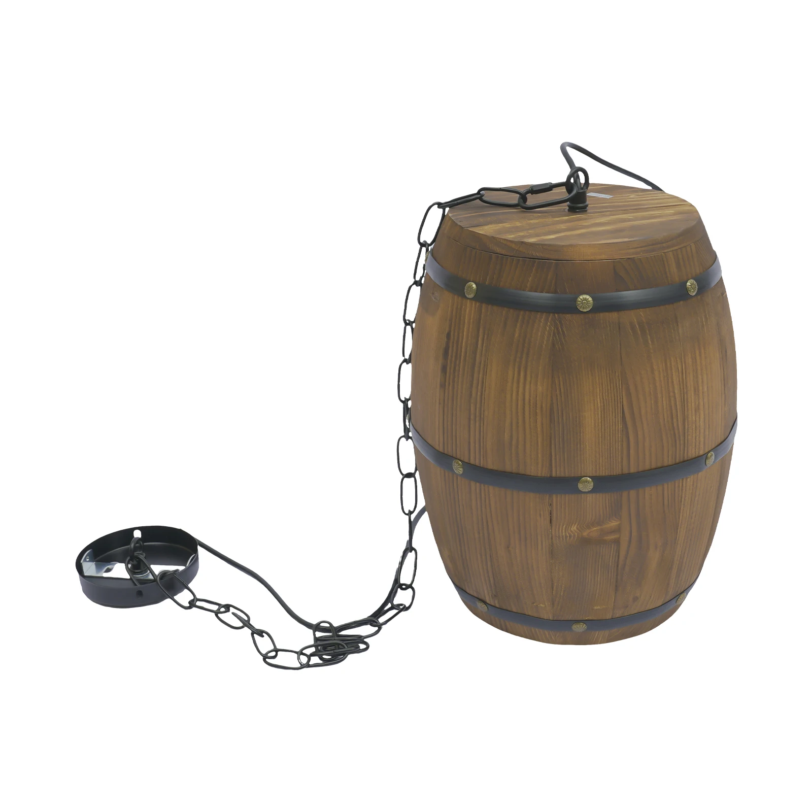 Retro Wood Wine Barrel Pendant Light,Industrial Ceiling Lamp ,Vintage Chandelier Light Fixtures for Bar Cafe Home Restaurant