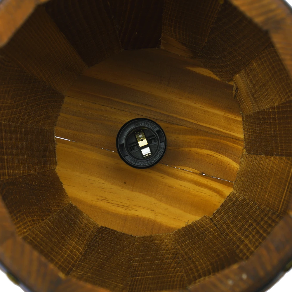 Retro Wood Wine Barrel Pendant Light,Industrial Ceiling Lamp ,Vintage Chandelier Light Fixtures for Bar Cafe Home Restaurant