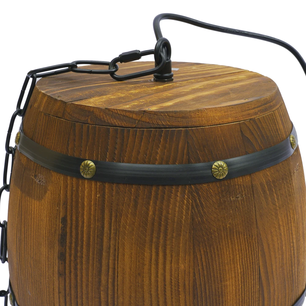 Retro Wood Wine Barrel Pendant Light,Industrial Ceiling Lamp ,Vintage Chandelier Light Fixtures for Bar Cafe Home Restaurant