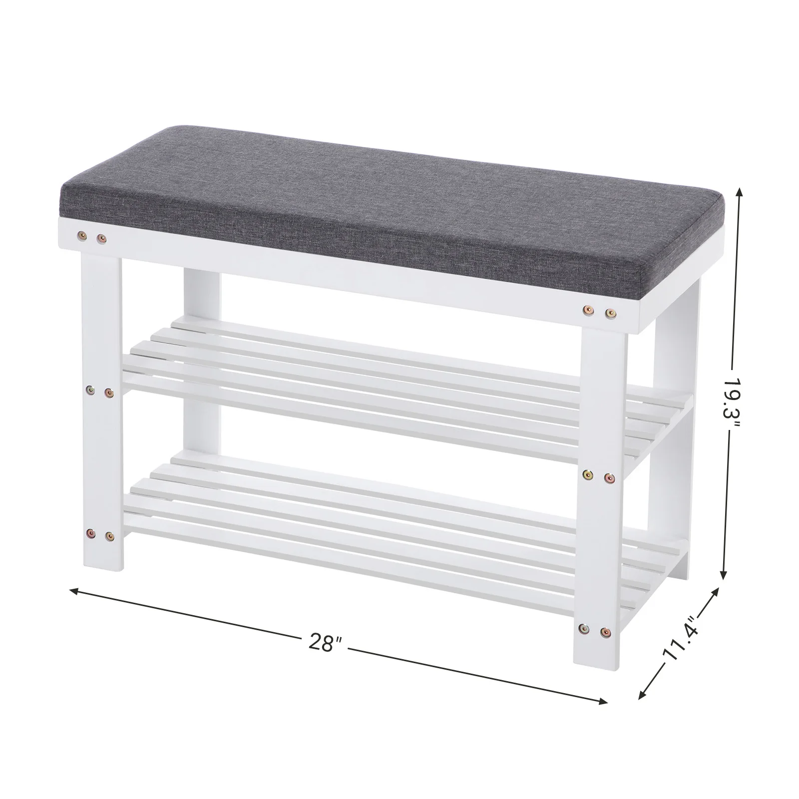 SONGMICS 3-Tier Bamboo Shoe Rack, Stable Shoe Organizer for Entryway & Living Room, Bench Seat Holds Up to 330 lb
