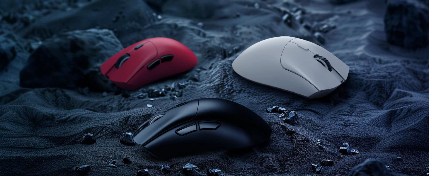 R1 Wireless Gaming Mouse,Tri-Mode Connection (2.4G/Wired/BT5.2),55g Lightweight Design,18K DPI Optical Sensor,HUYU 20 Million Ke