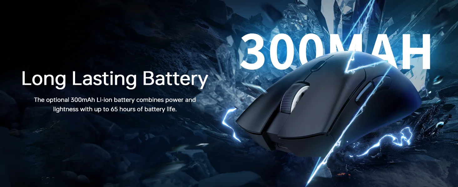 R1 Wireless Gaming Mouse,Tri-Mode Connection (2.4G/Wired/BT5.2),55g Lightweight Design,18K DPI Optical Sensor,HUYU 20 Million Ke