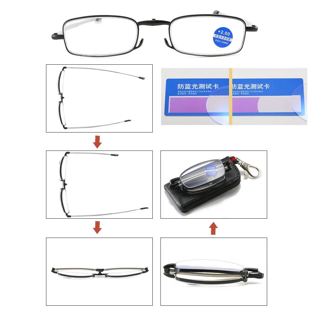 High-definition Unisex Ultralight Resin Reading Glasses, Portable Foldable Presbyopic Vision Care Readers