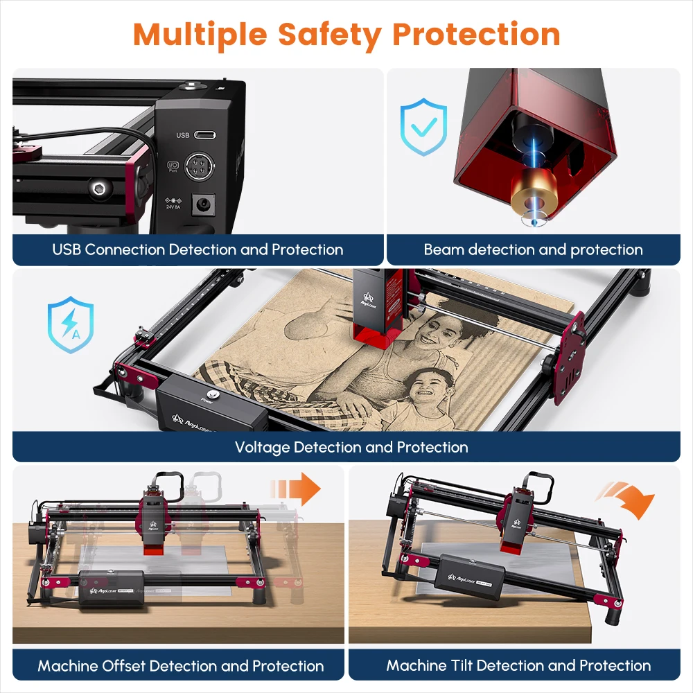 AlgoLaser DIY KIT MINI 5W Laser Cutter for Personalized Gifts High Accuracy Laser Engraving Machine Desktop DIY CNC Machine Tool