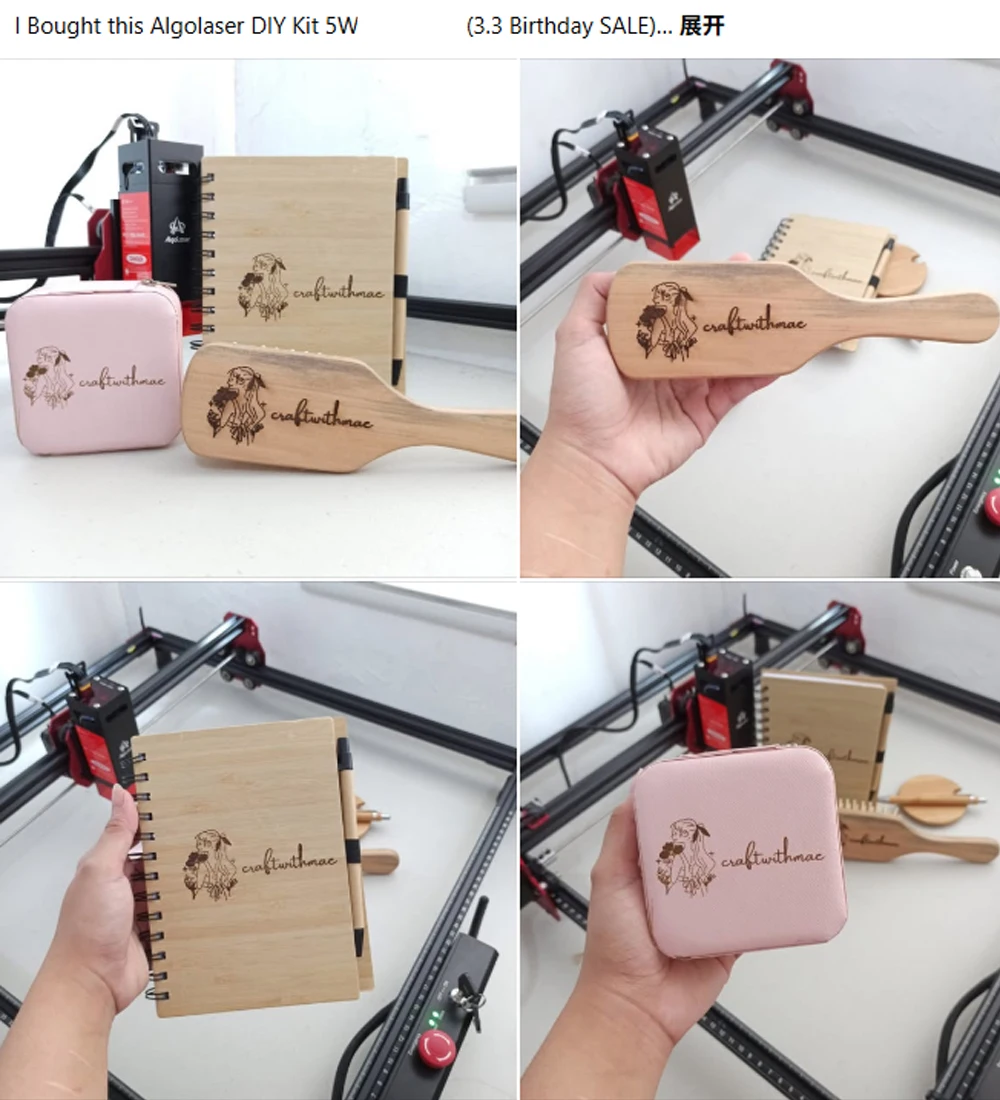 AlgoLaser DIY KIT MINI 5W Laser Cutter for Personalized Gifts High Accuracy Laser Engraving Machine Desktop DIY CNC Machine Tool