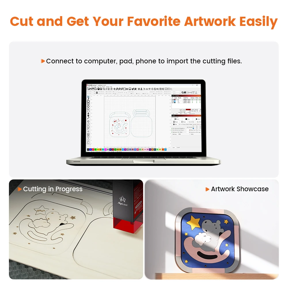 AlgoLaser DIY KIT MINI 5W Laser Cutter for Personalized Gifts High Accuracy Laser Engraving Machine Desktop DIY CNC Machine Tool