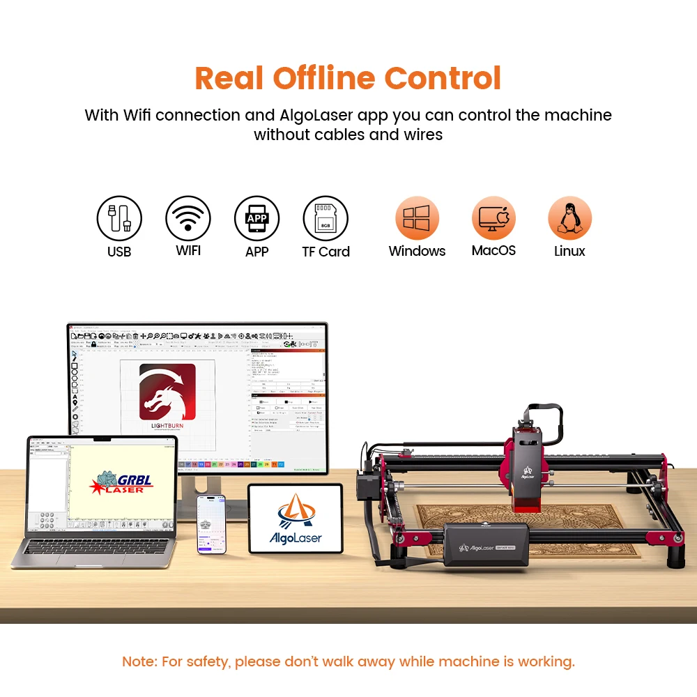 AlgoLaser DIY KIT MINI 5W Laser Cutter for Personalized Gifts High Accuracy Laser Engraving Machine Desktop DIY CNC Machine Tool