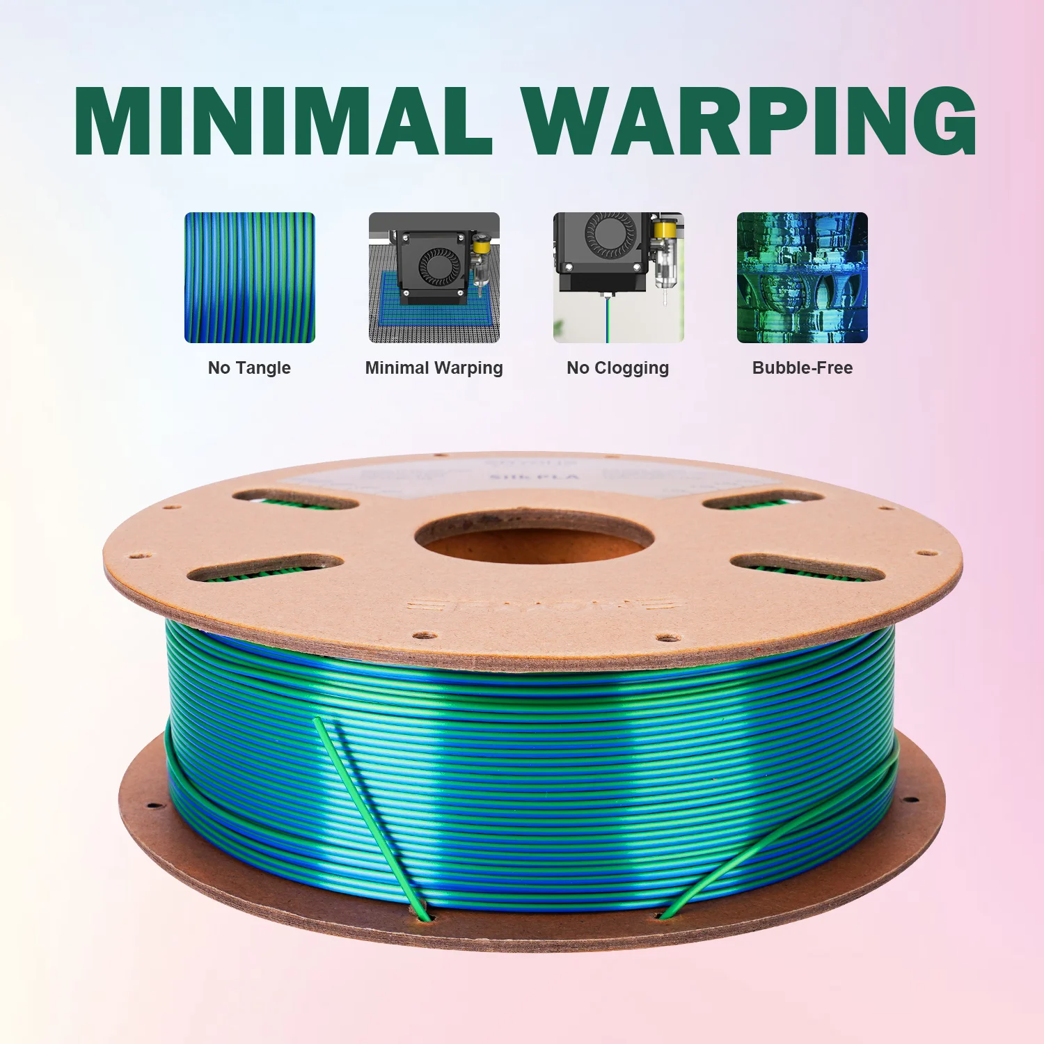 ERYONE Promotion New Dual Color Filament Matte Silk PLA For FDM 3D Printer Color Changing 1.75mm ±0.03 Fast delivery