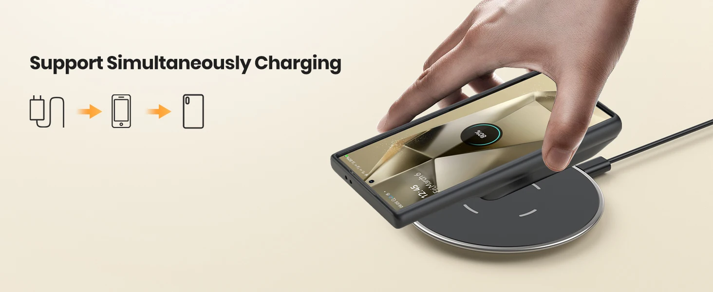 NEWDERY Battery Case for Samsung S24 Ultra Portable Rechargeable Charger Case Battery Pack Wireless Charging Case Power Bank