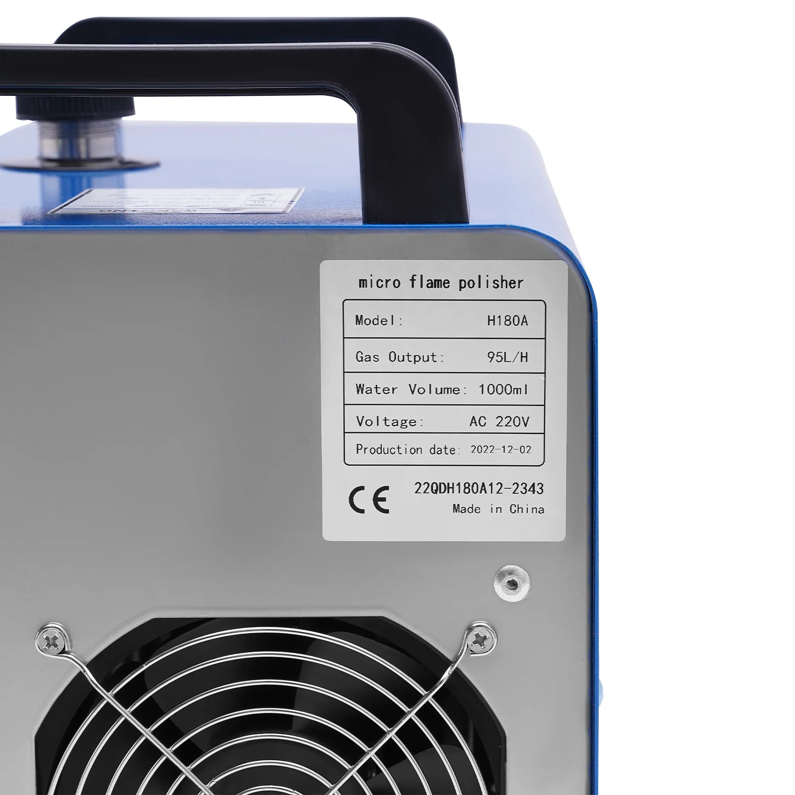 75/95L/h H160/H180 Oxygen-Hydrogen HHO Generator Water Welder HHO Acrylic Polishing Machine Polisher w/Flame Torch