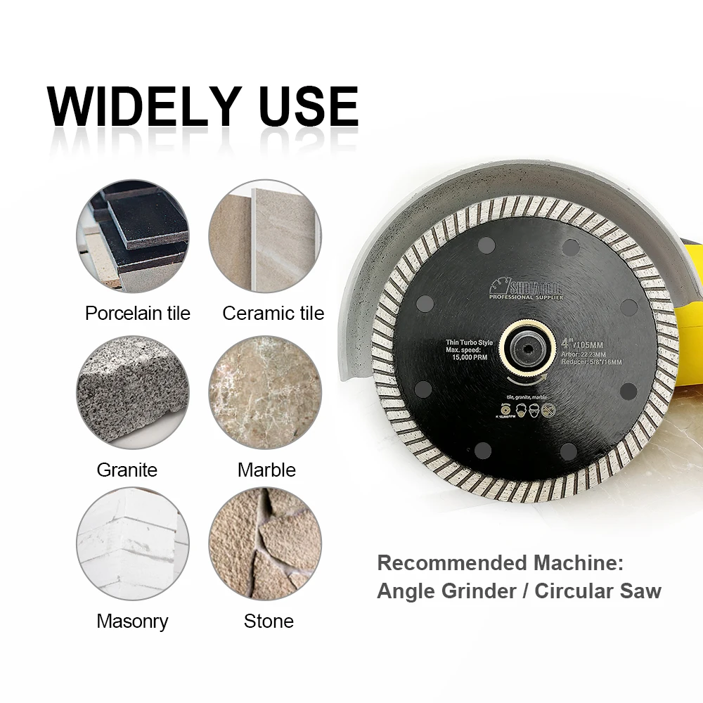 SHDIATOOL 5Pcs 115mm Super Thin Diamond Saw Blade Cutting Disc Sets For Ceramic Tile Porcelain Marble 4inch Circular Saw Plate