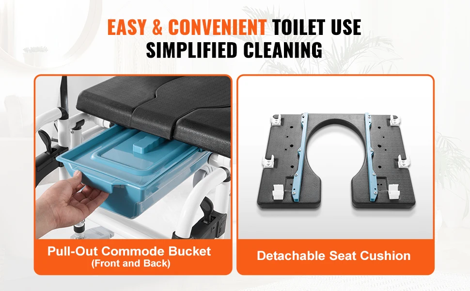 SucceBuy Shower Wheelchair  17.5in Width Aluminum Alloy Bathroom Wheelchair for Inside Shower for Disabled Adult  300 lbs