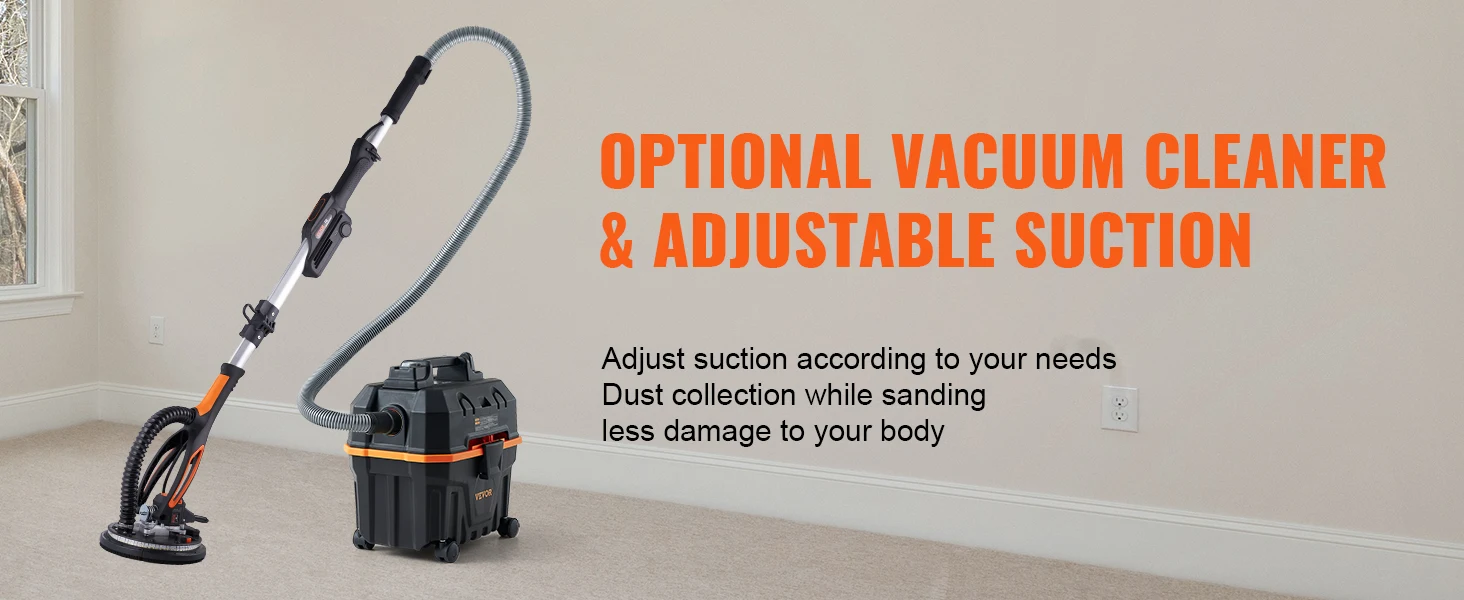 SucceBuy 800W Electric Drywall Sander Brushless Motor 1000-2300RPM Variable Speed Household Polishing Machine Wall Sand Grinder