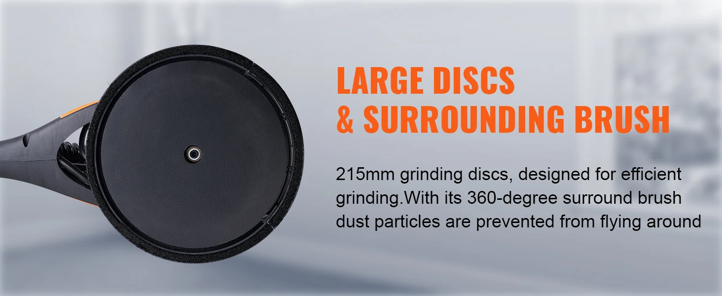 SucceBuy 800W Electric Drywall Sander Brushless Motor 1000-2300RPM Variable Speed Household Polishing Machine Wall Sand Grinder