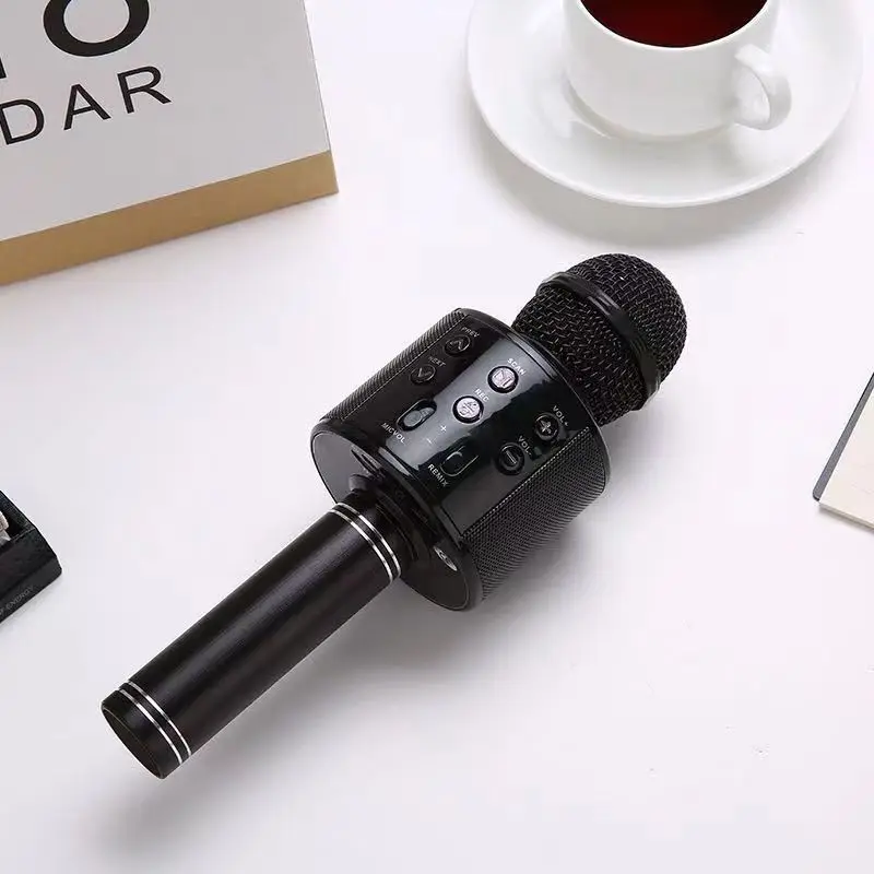 Wireless Bluetooth Karaoke Microphone , Karaoke Mic Speaker With Adjustable Remix FM Radio for Kids Girls Boys Teens Birthday