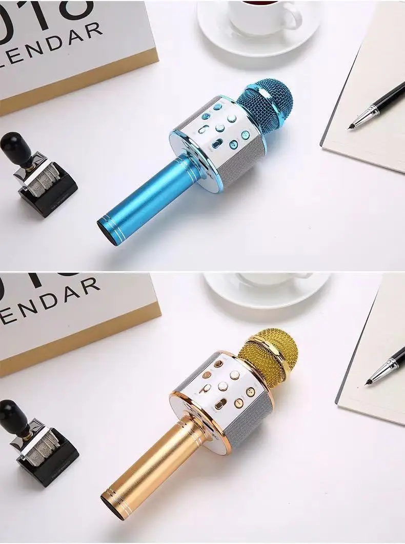 Wireless Bluetooth Karaoke Microphone , Karaoke Mic Speaker With Adjustable Remix FM Radio for Kids Girls Boys Teens Birthday