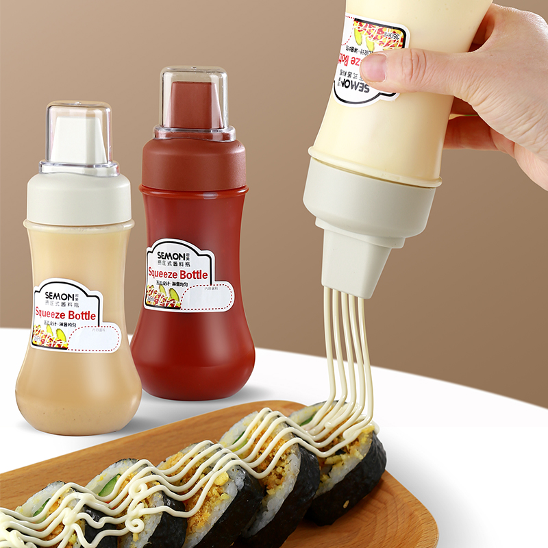 Porous Squeeze Sauce Bottle 350ML Tomato Honey Salad Dressing Container Kitchen Condiment Dispenser for Ketchup BBQ Sauces Oil