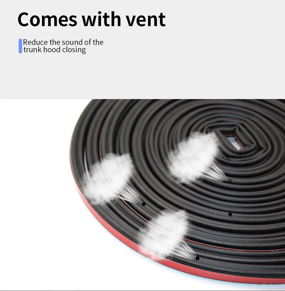 SEAMETAL Car Door Weatherstrip Rubber Seal Strip 2-Layer Waterproof Noise Insulation Protector Strip Sealing for Door Hood Trunk