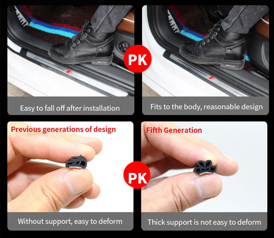 SEAMETAL Car Door Weatherstrip Rubber Seal Strip 2-Layer Waterproof Noise Insulation Protector Strip Sealing for Door Hood Trunk