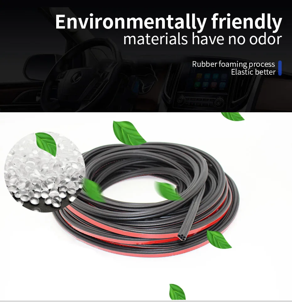 SEAMETAL Car Door Weatherstrip Rubber Seal Strip 2-Layer Waterproof Noise Insulation Protector Strip Sealing for Door Hood Trunk