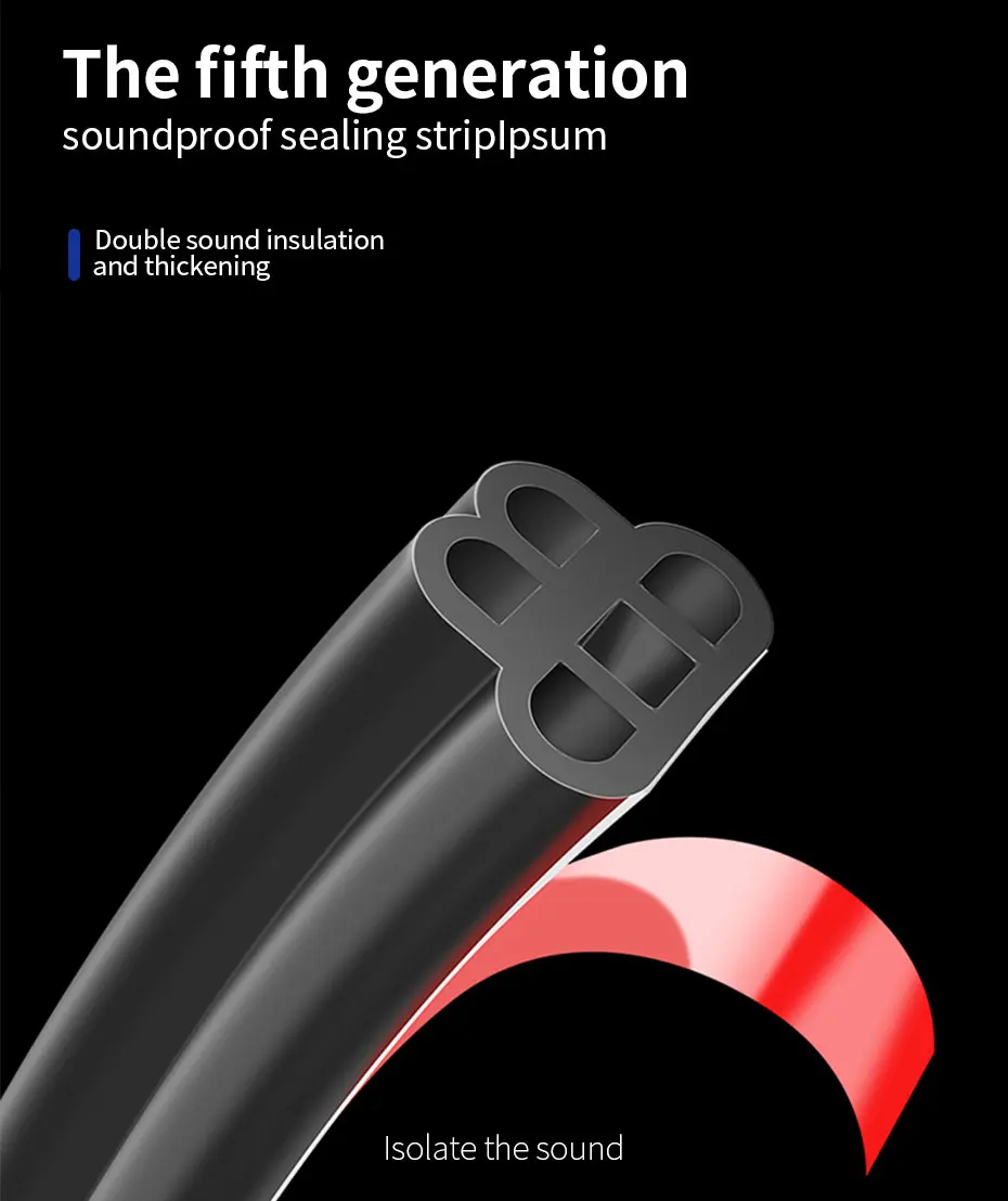 SEAMETAL Car Door Weatherstrip Rubber Seal Strip 2-Layer Waterproof Noise Insulation Protector Strip Sealing for Door Hood Trunk