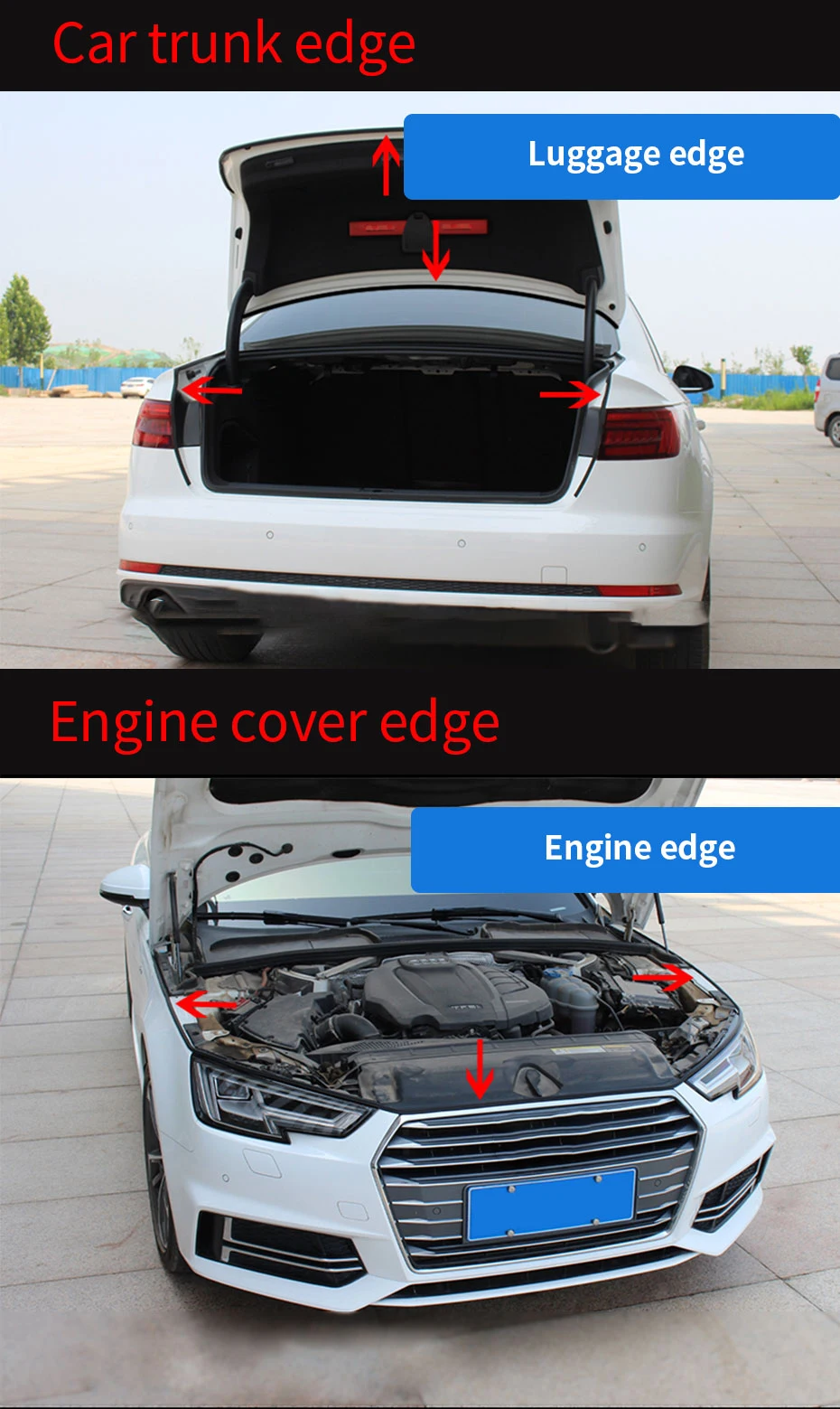 SEAMETAL Car Door Weatherstrip Rubber Seal Strip 2-Layer Waterproof Noise Insulation Protector Strip Sealing for Door Hood Trunk