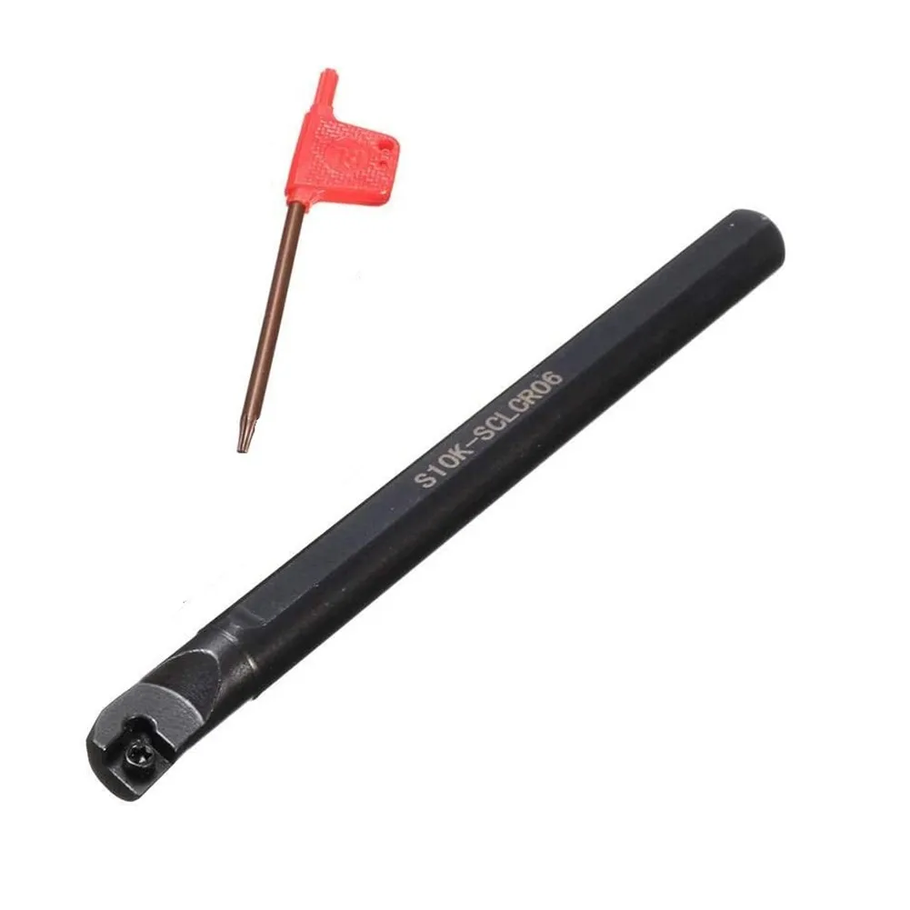 6/7/8/10mm SCLCR06 Shank Lathe Turning Tool Holder Boring Bar Tools Lathe Cutter Metal Turning Rod Holders 10pcs Inserts