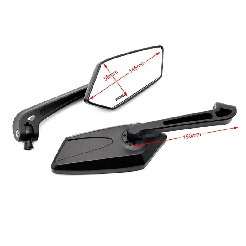 Universal Bike Handlebar Mirrors Motorcycle Rear View Mirror HD Wide Angle & 360° Rotating Back Sight Rearview Motorcycle Mirror