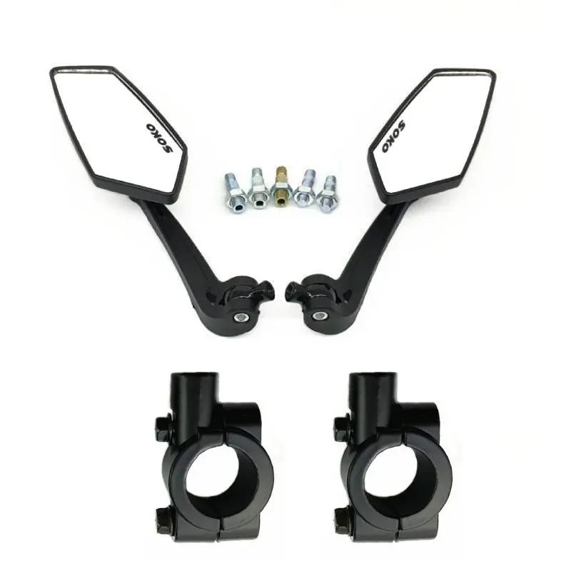 Universal Bike Handlebar Mirrors Motorcycle Rear View Mirror HD Wide Angle & 360° Rotating Back Sight Rearview Motorcycle Mirror