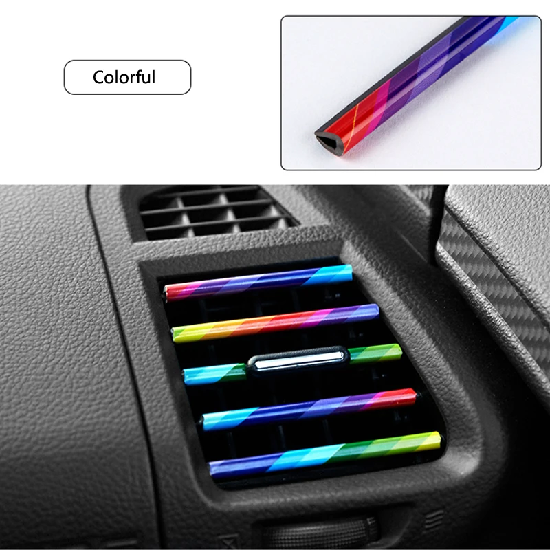 10 PCS Car Air Conditioner Outlet Decorative Soft Strip Accessories Auto Interior Grille Decorative Strip Universal U-shaped