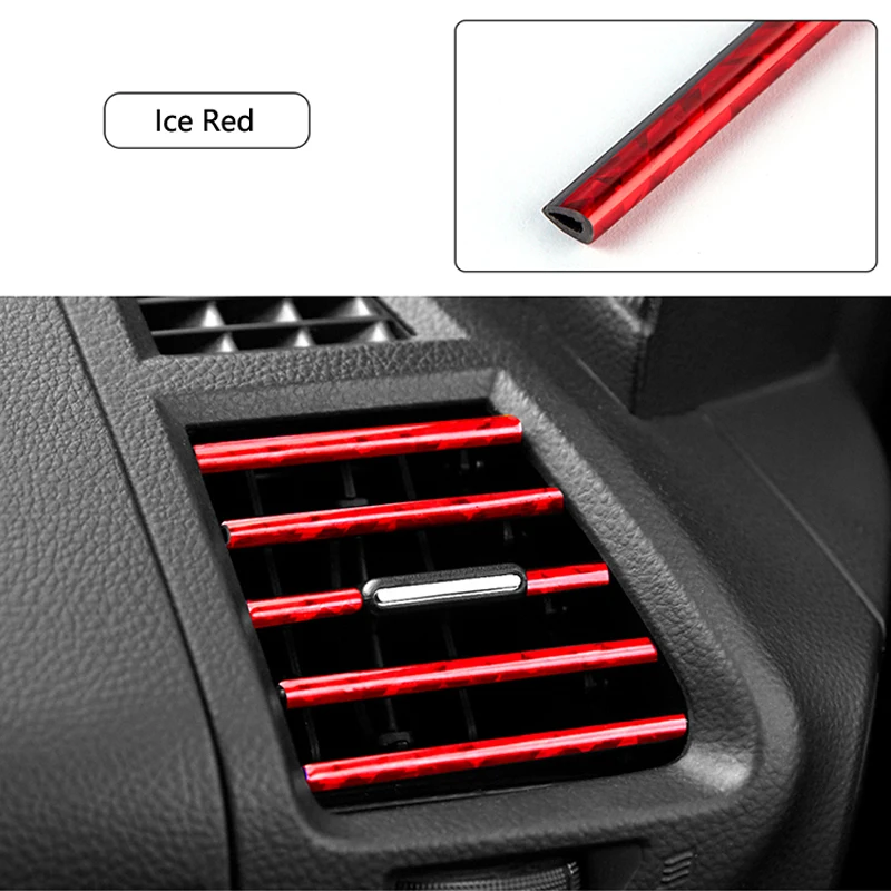 10 PCS Car Air Conditioner Outlet Decorative Soft Strip Accessories Auto Interior Grille Decorative Strip Universal U-shaped