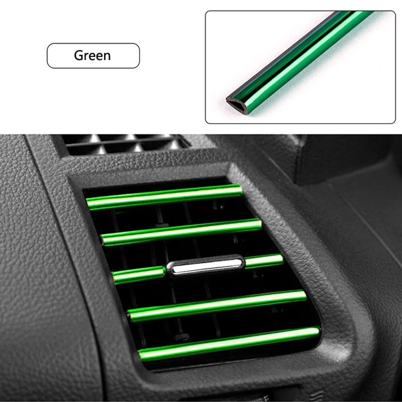 10 PCS Car Air Conditioner Outlet Decorative Soft Strip Accessories Auto Interior Grille Decorative Strip Universal U-shaped