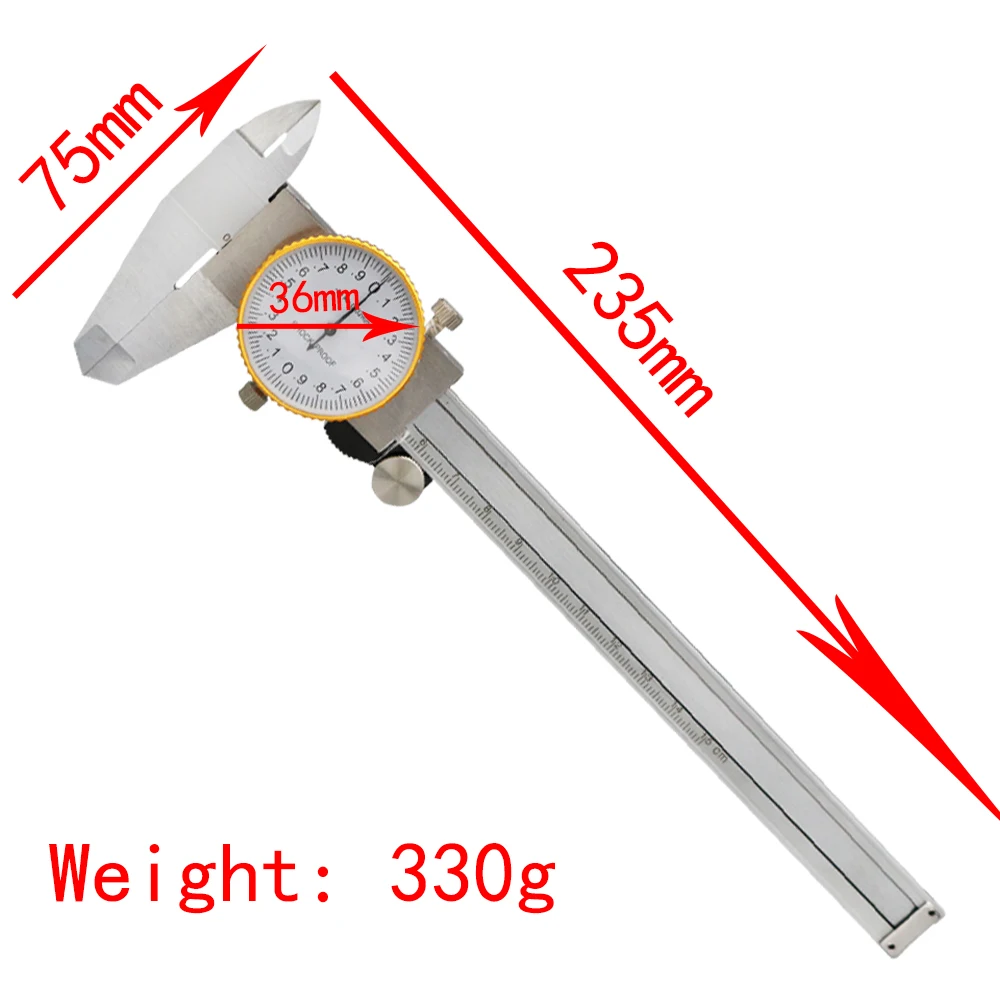 Dial Calipers 0-150 mm 0.02mm High Precision Industry Stainless Steel Vernier Caliper Shockproof Metric Measuring Tool