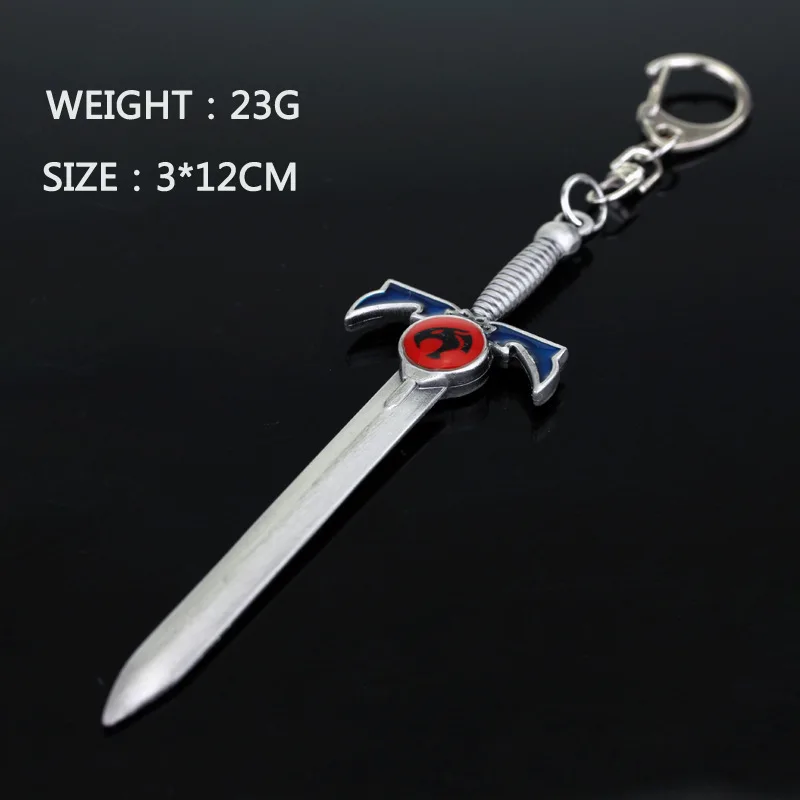 Thundercats Sword Mold Pendants Key Chain Metal Lion Mark Logo Keychains Key Rings Men Movie Jewelry Key Holder Chaveiro Gift