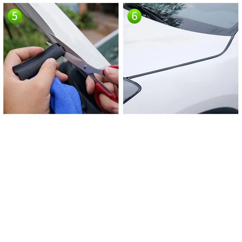 Car Hood Sealing Strip Universal Auto Rubber Seal Strip for Engine Covers Seals Trim Sealant Waterproof Anti Noise Accessories