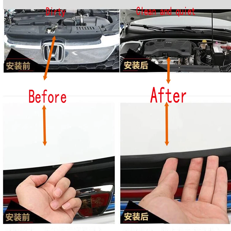 Car Hood Sealing Strip Universal Auto Rubber Seal Strip for Engine Covers Seals Trim Sealant Waterproof Anti Noise Accessories